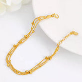 Elegant Gold Multi-Layer Beaded Bracelet for Women