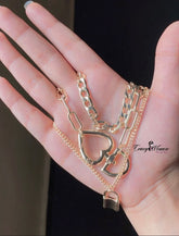 Three Layer Lock Pendant Long Necklace | Jewelry Online | Jewelry Store - Crazy Women