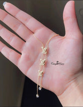 Stainless Steel Triple LV Necklace for Girls – Trendy Pendant Necklaces - Crazy Women