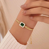Emerald Snake Bracelet – Luxurious Green Stone Bangle - Crazy Women