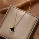Midnight Clover Necklace – Elegant & Timeless Clover Design - Crazy Women