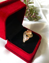 artificial ring for girls | artificial ring | Stylish American Diamond Golden Zircon Adjustable Ring - Crazy Women