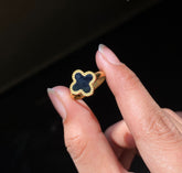 Van Cleef Dot Border Ring – Elegant Design with Dotted Border Detailing - Crazy Women