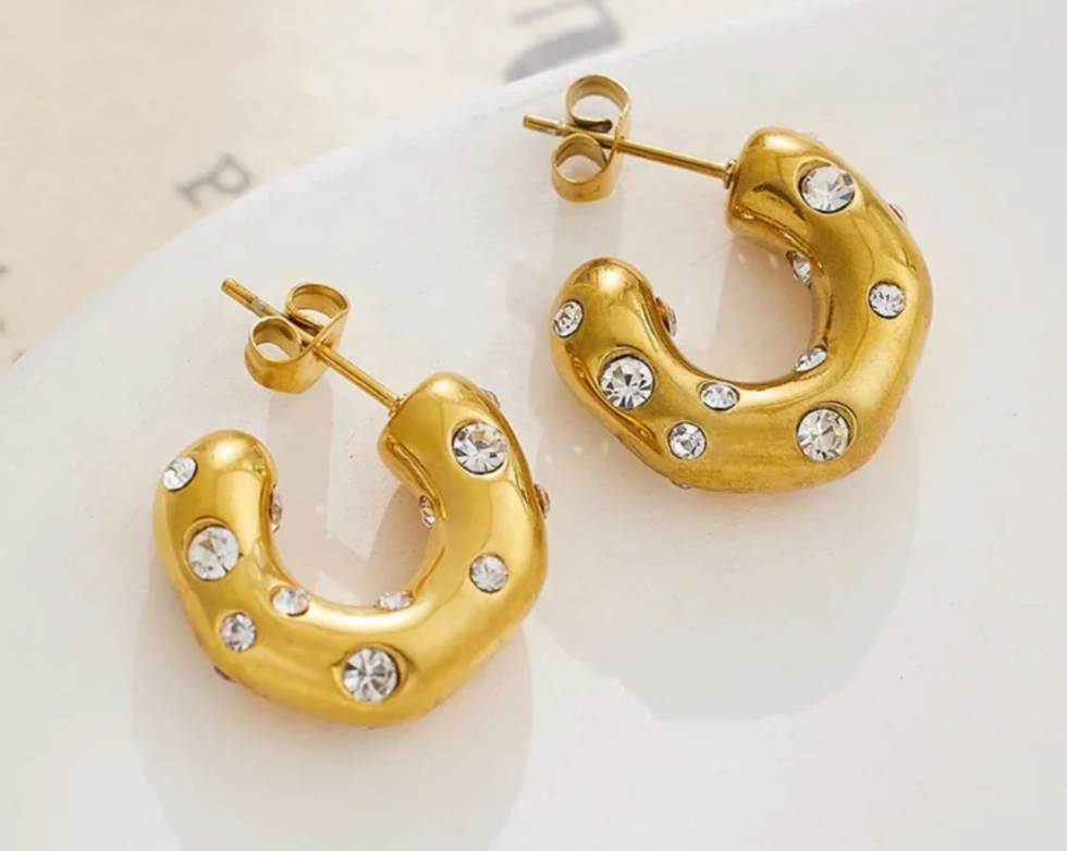 Diamanté Hoop Earrings for Girls - Sparkling & Stylish