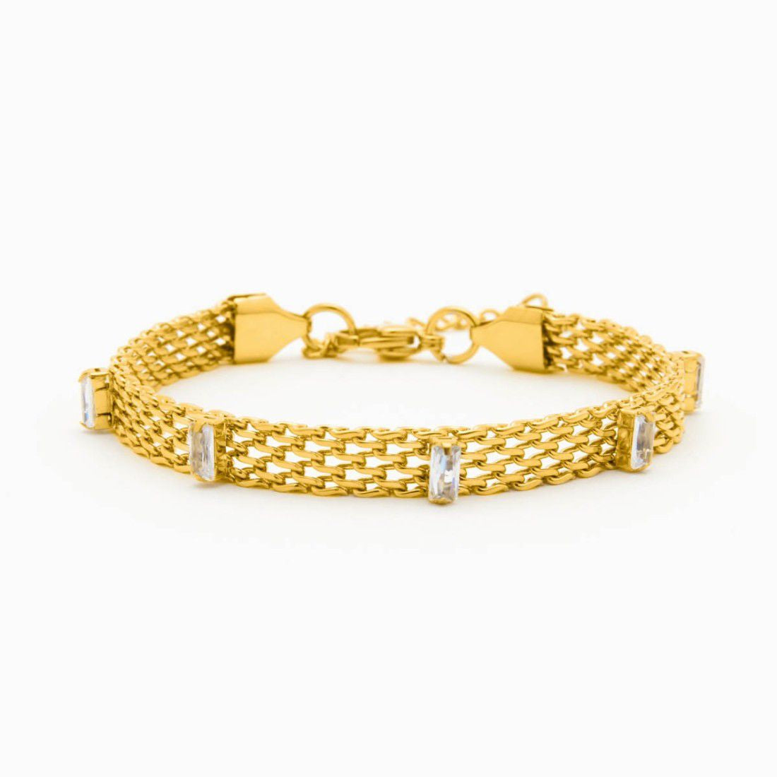 Baguette Zirconia Mesh Bracelet