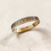 Luxury Gold Bangle Bracelet – Greek Key Design - Crazy Women