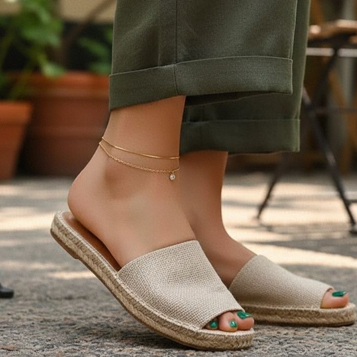 Minimalist Gold Anklet for Women – Elegant Double Chain Ankle Bracelet