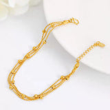 Elegant Gold Multi-Layer Beaded Bracelet for Women