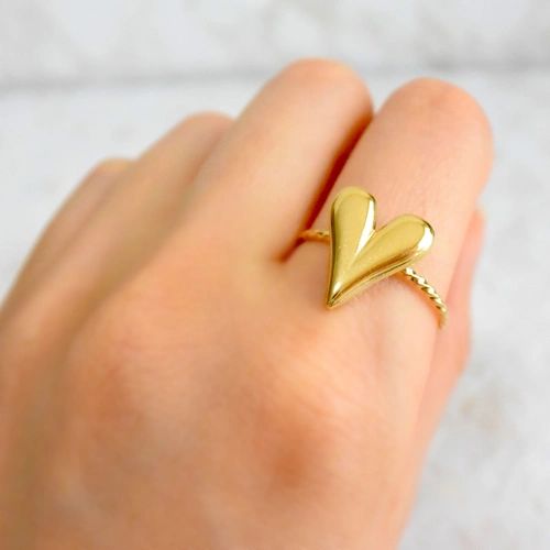 Gold Heart Statement Ring