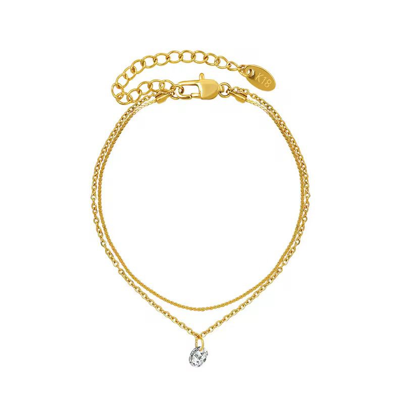 Minimalist Gold Anklet for Women – Elegant Double Chain Ankle Bracelet