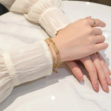 Elegant Gold Multi-Layer Beaded Bracelet for Women