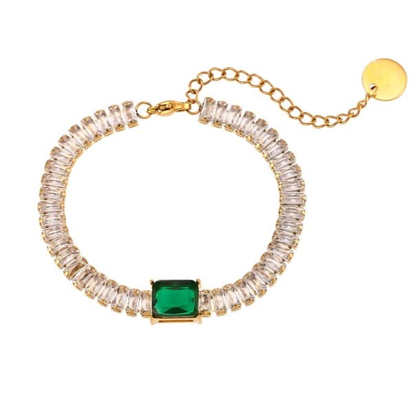 Emerald Stone Bracelet - Elegant Bracelets for Girls & Women