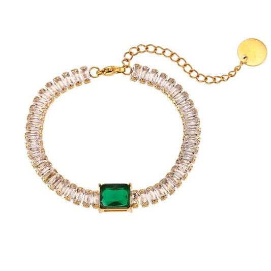Emerald Stone Bracelet - Elegant Bracelets for Girls & Women