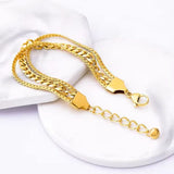 18k Gold Plated Triple Layer Link Bracelet – Elegant & Timeless Design - Crazy Women