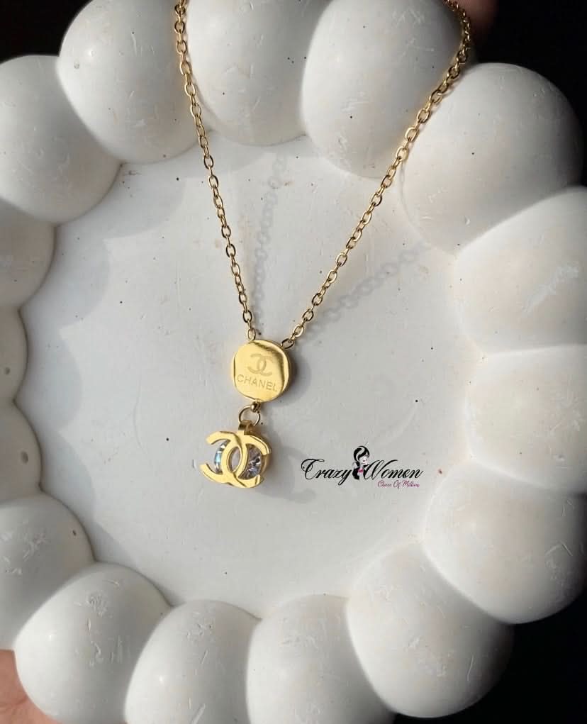 Chanel Stainless Necklace with Big Stone – Luxurious & Stylish Jewelry - Crazy Women