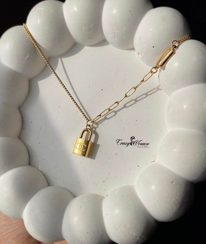 Stainless Chanel Lock Chain Necklace – Luxury & Stylish Jewelry for Every Occasion - Crazy Women