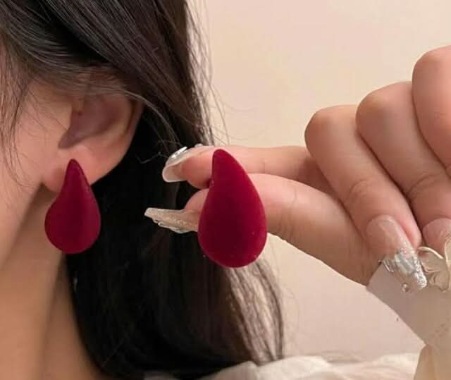earrings for girls | earrings | Red Water Drop Design Earring - Crazy Women
