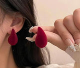 earrings for girls | earrings | Red Water Drop Design Earring - Crazy Women