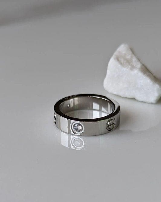 Silver Single Stone Ring for Girls - Elegant & Stylish