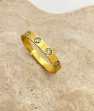 18K Gold Plated Clover Zircon Bangle - Elegant Jewelry for Girls & Women at best price 
