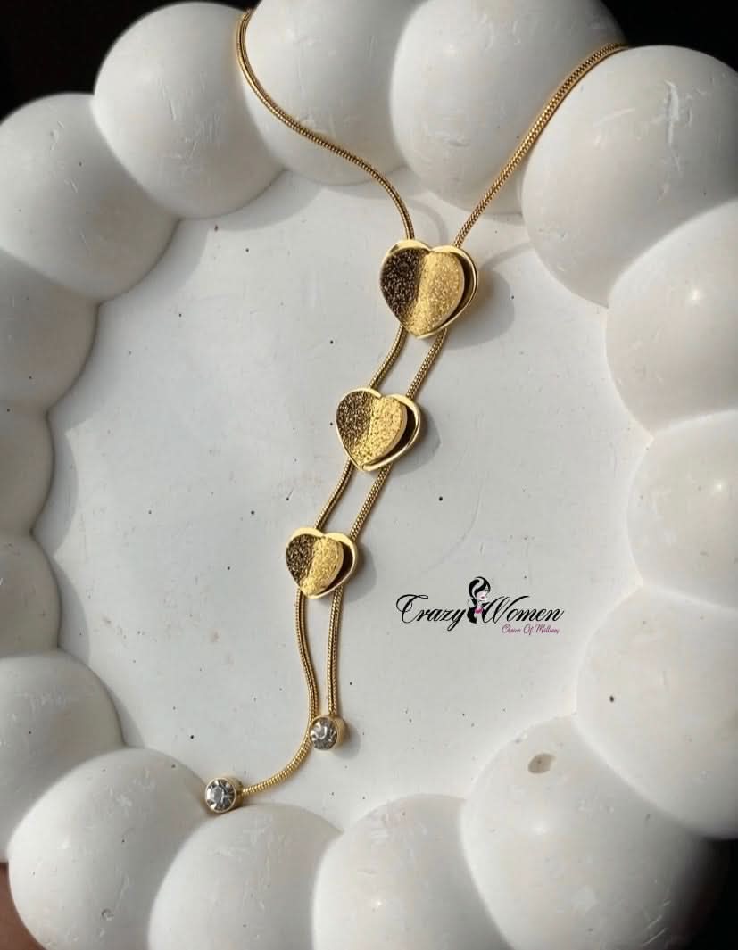 Stainless Steel Heart Shape Necklace – Elegant & Timeless Design - Crazy Women