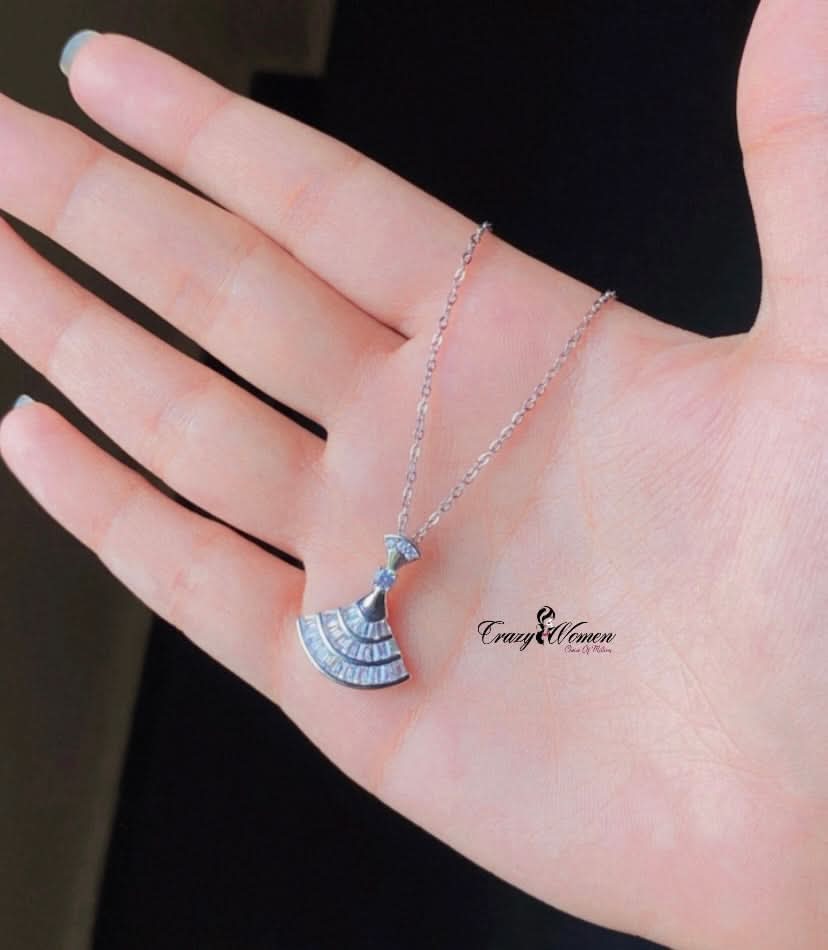 Silver Skirt Design Necklace – Elegant Necklaces for Women & Girls - Crazy Women