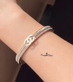 Luxury Chanel-Inspired Gold Bangle – Stainless Steel Bracelet