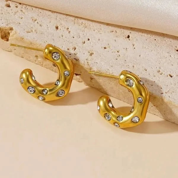 Diamanté Hoop Earrings for Girls - Sparkling & Stylish