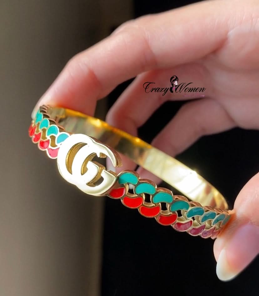 Elegant Gucci Gold Stainless Steel Bangle – Trendy Bracelet - Crazy Women