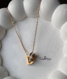 Stainless Rose Gold D-Shape Necklace – Elegant & Modern Design - Crazy Women