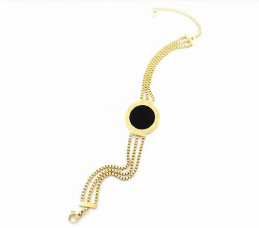 Stainless Steel Black Roman Chain Bracelet