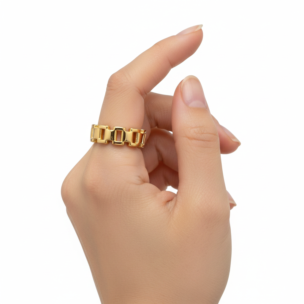 Minimalist Industrial Style Statement Ring