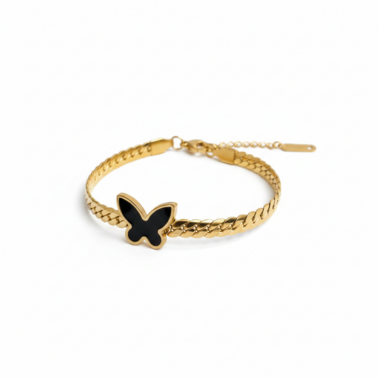 Gold Midnight Butterfly Chain Bracelet