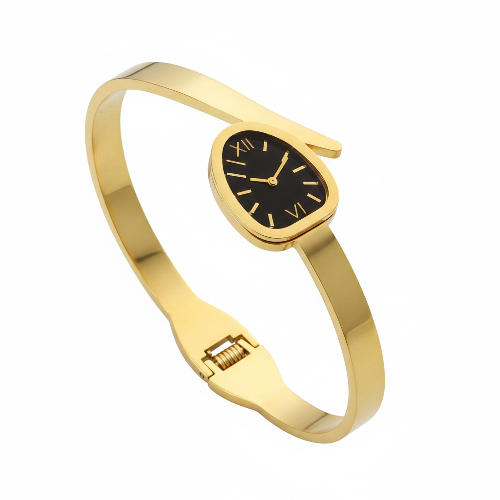 Elegant Gold Watch-Style Bracelet for Women
