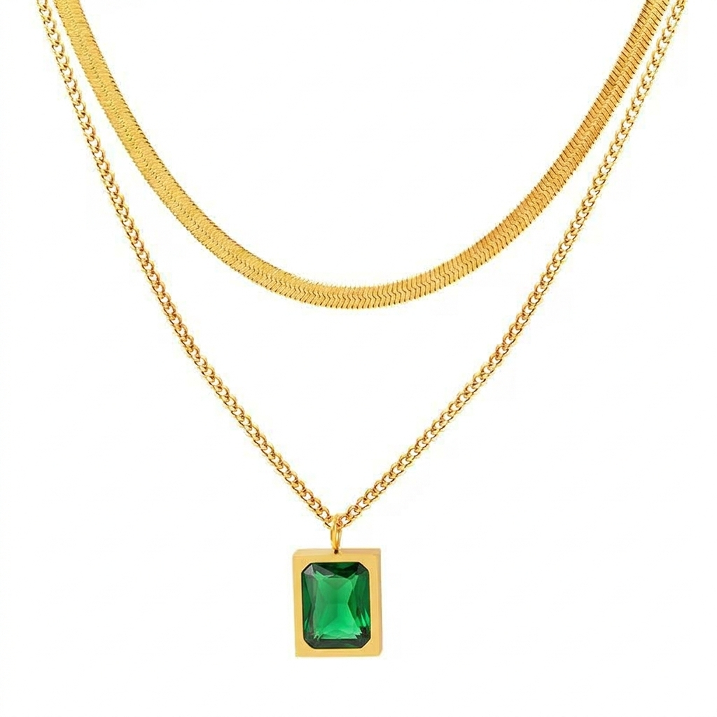Emerald Green Zircon Pendant