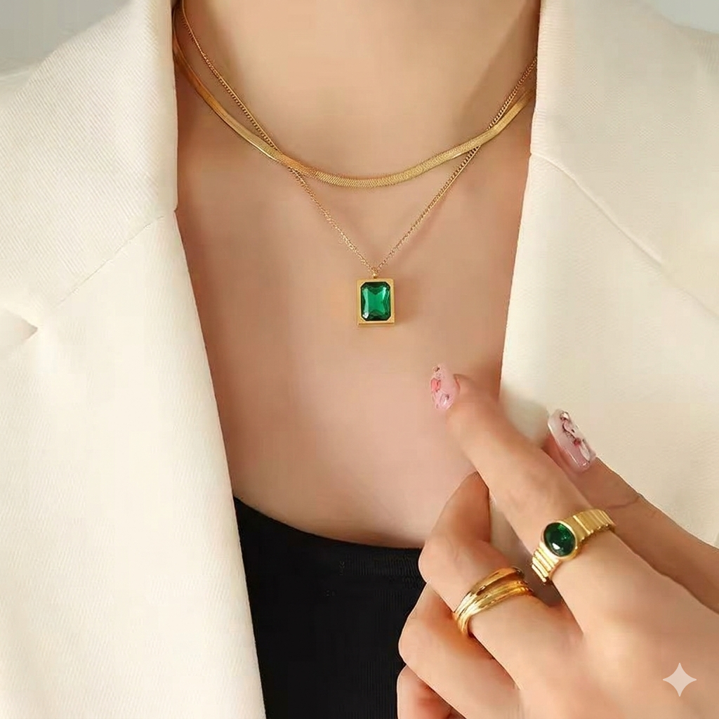 Emerald Green Zircon Pendant