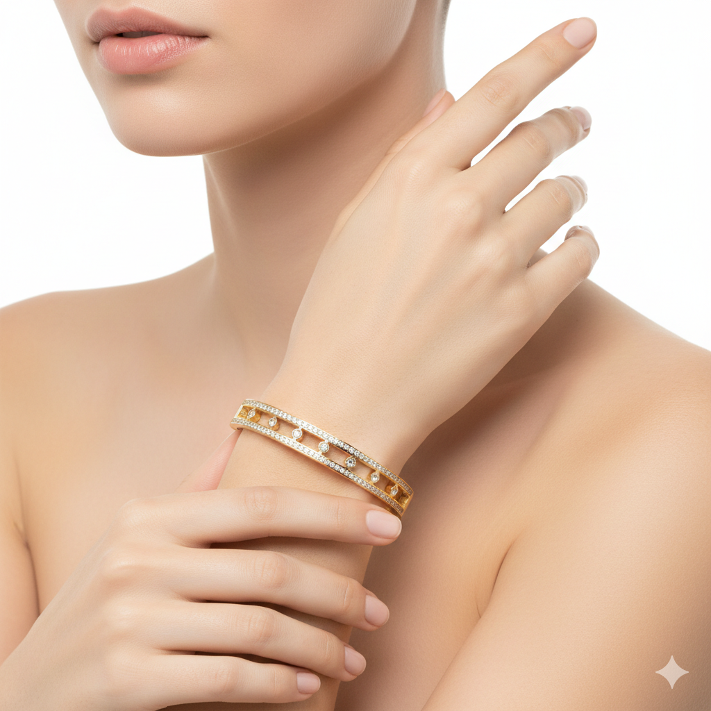 Luxury Gold Crystal Pavé Bangle