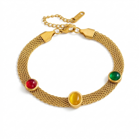 Trio-Color Gemstone Bracelet