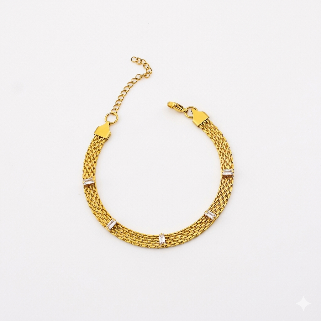 Baguette Zirconia Mesh Bracelet