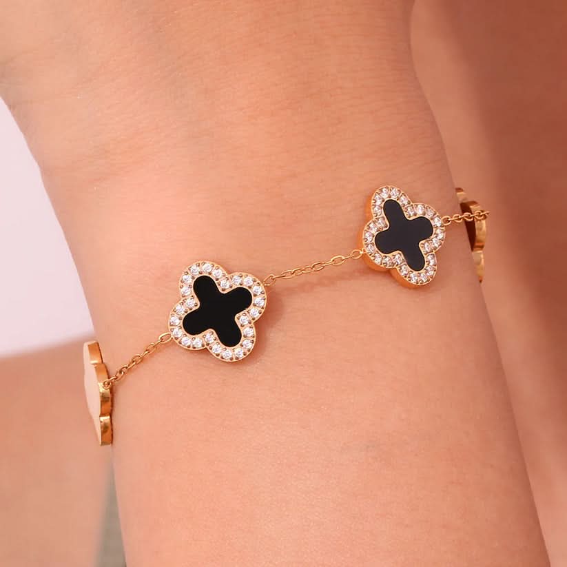 5 Clover Midnight Bracelet – Stylish Bangle & Bracelet Design for Girls