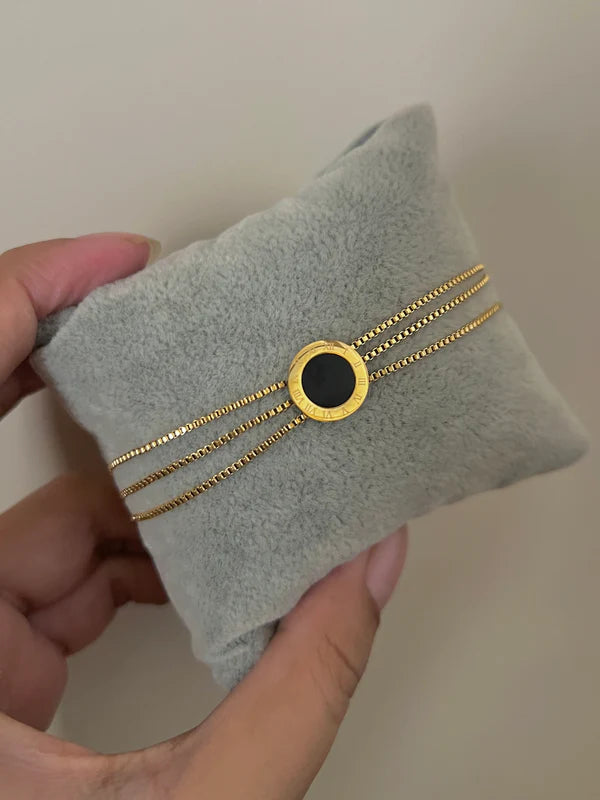 Stainless Steel Black Roman Chain Bracelet