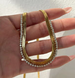 18k Plated Snake Chain Zircon Necklace – Luxury Jewelry for Women - Crazy Women
