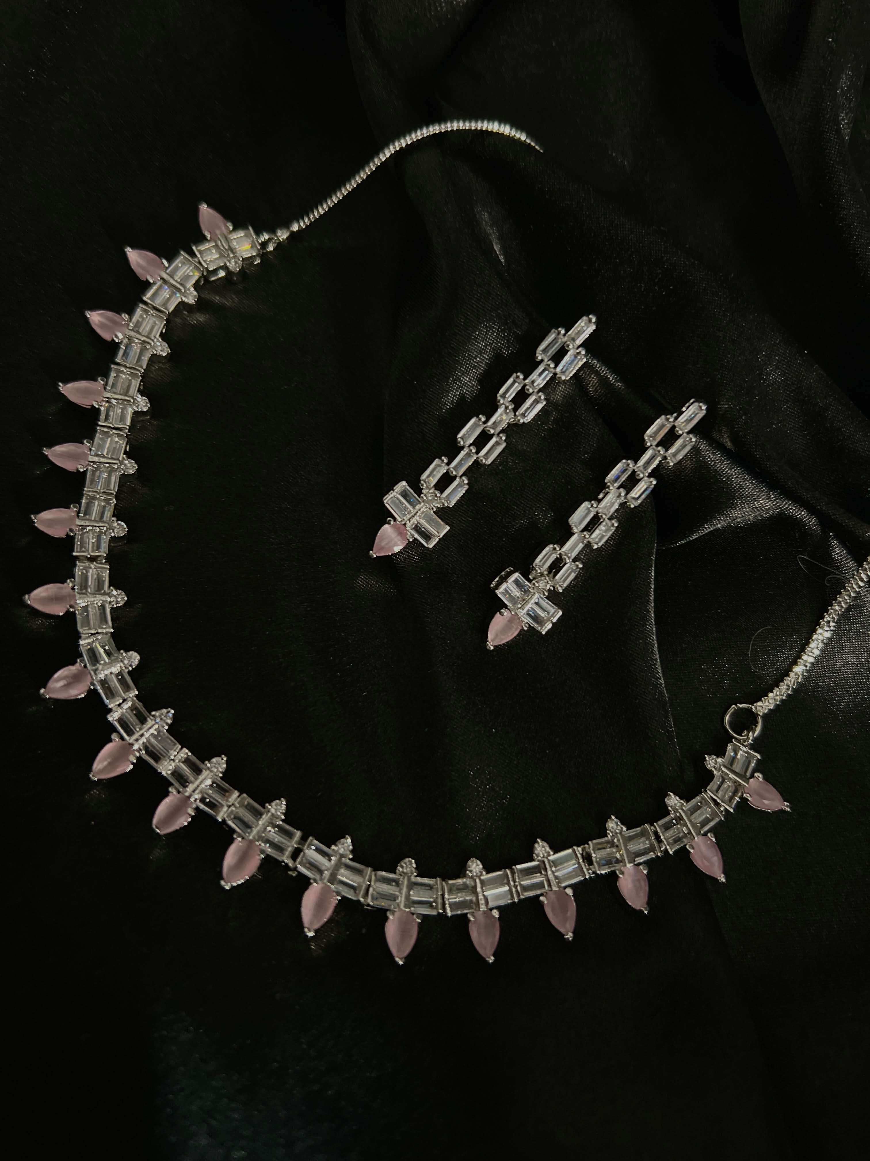 Laxirious Style Light Pink drop stone  Set - Crazy Women