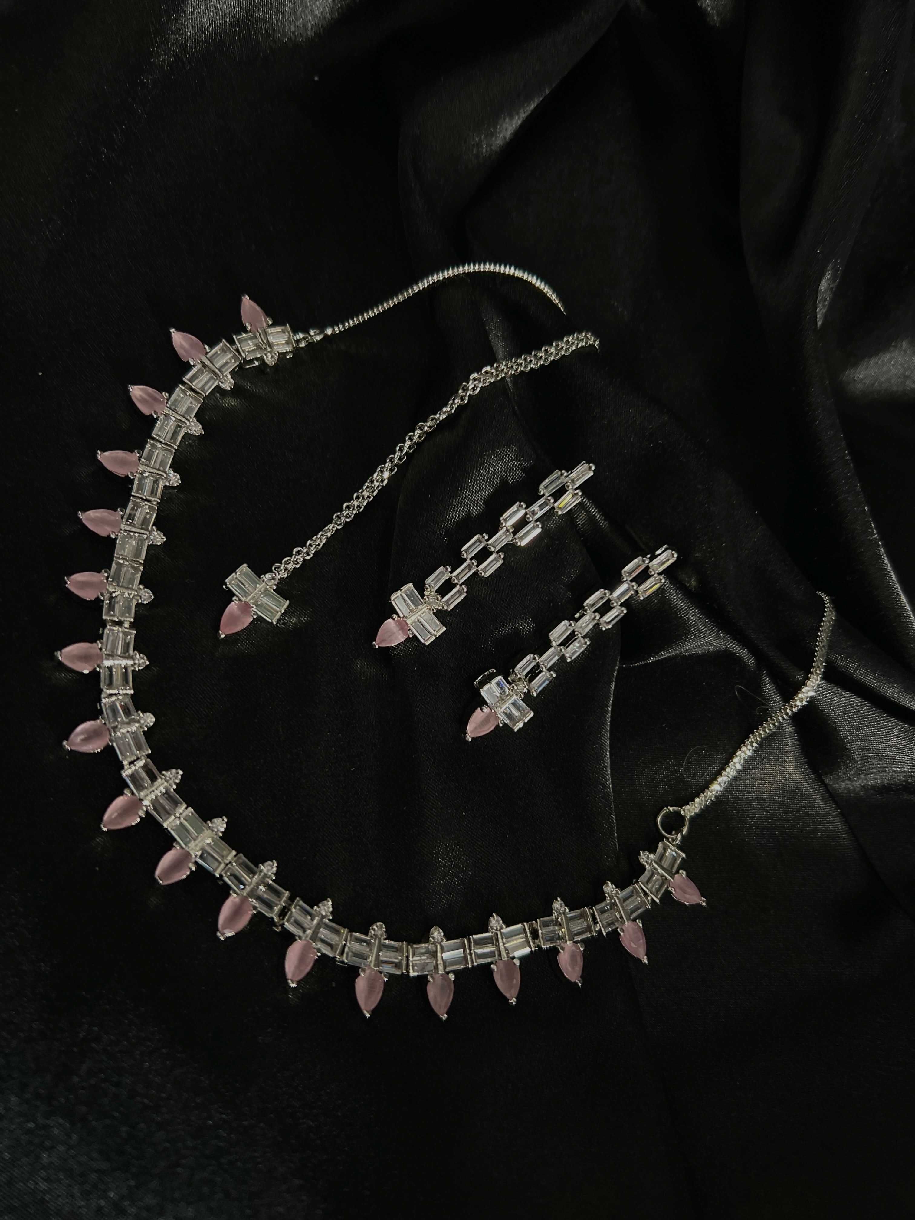 Laxirious Style Light Pink drop stone  Set - Crazy Women