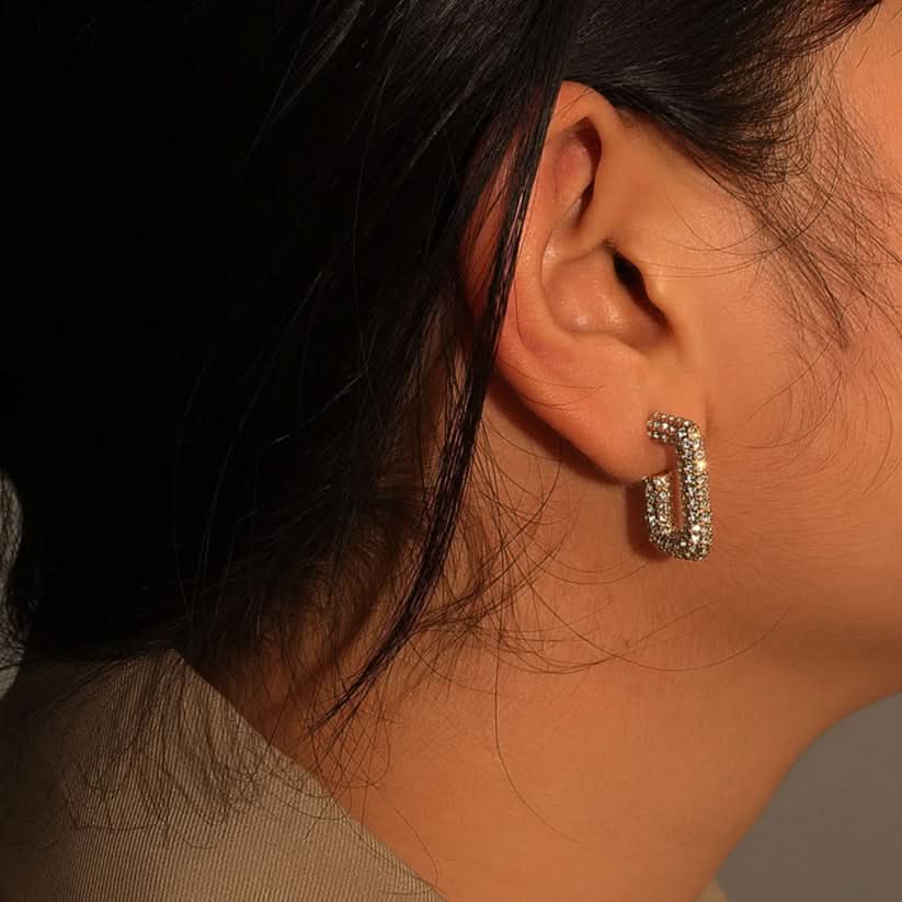 Cubic Zirconia Hoop Earrings for Girls – Stainless Steel, Anti-Tarnish