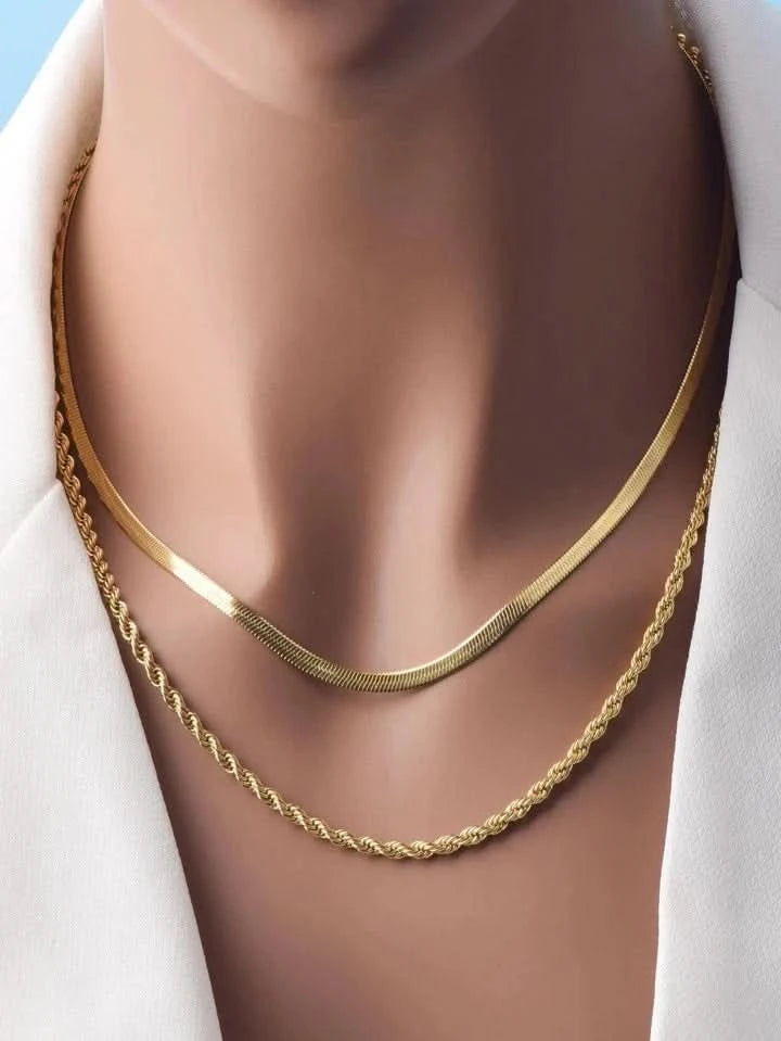 Milas Twisted & Snake Chain Necklace Combo - Crazy Women