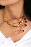 Three-Tone Interwoven Necklace – Elegant & Stylish Stainless Steel Jewelry - Crazy Women