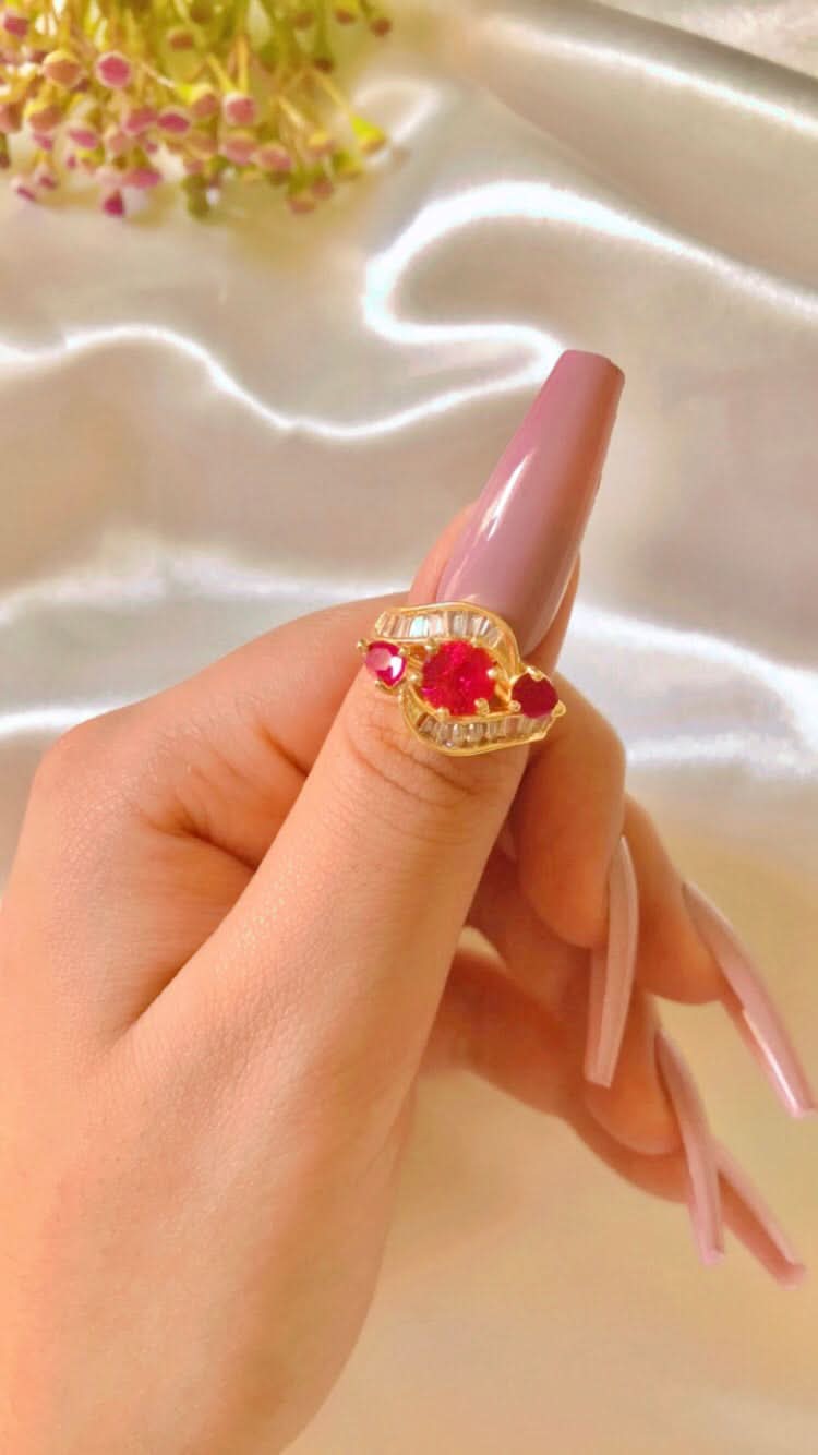 Stylish American Diamond Golden Zircon Adjustable Ring - Crazy Women