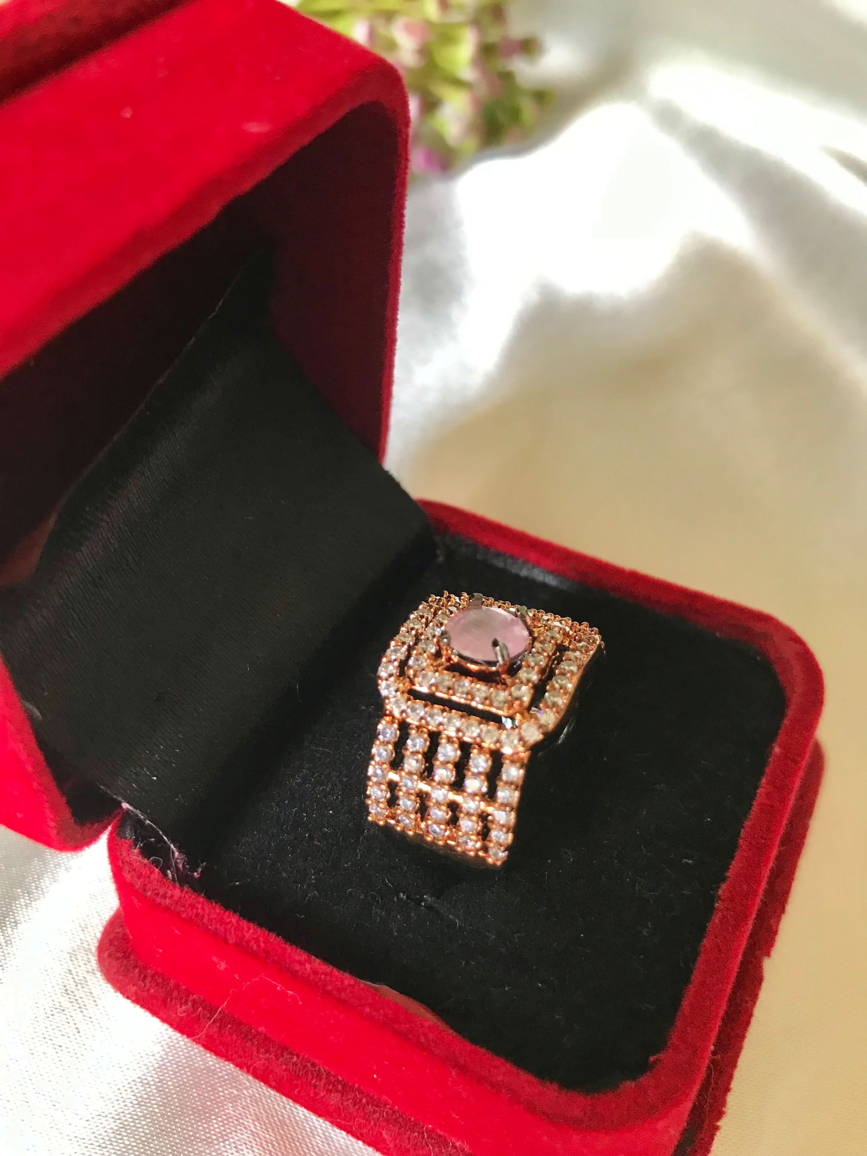 artificial ring for girls |  AD Zircon Adjustable Ring - Crazy Women