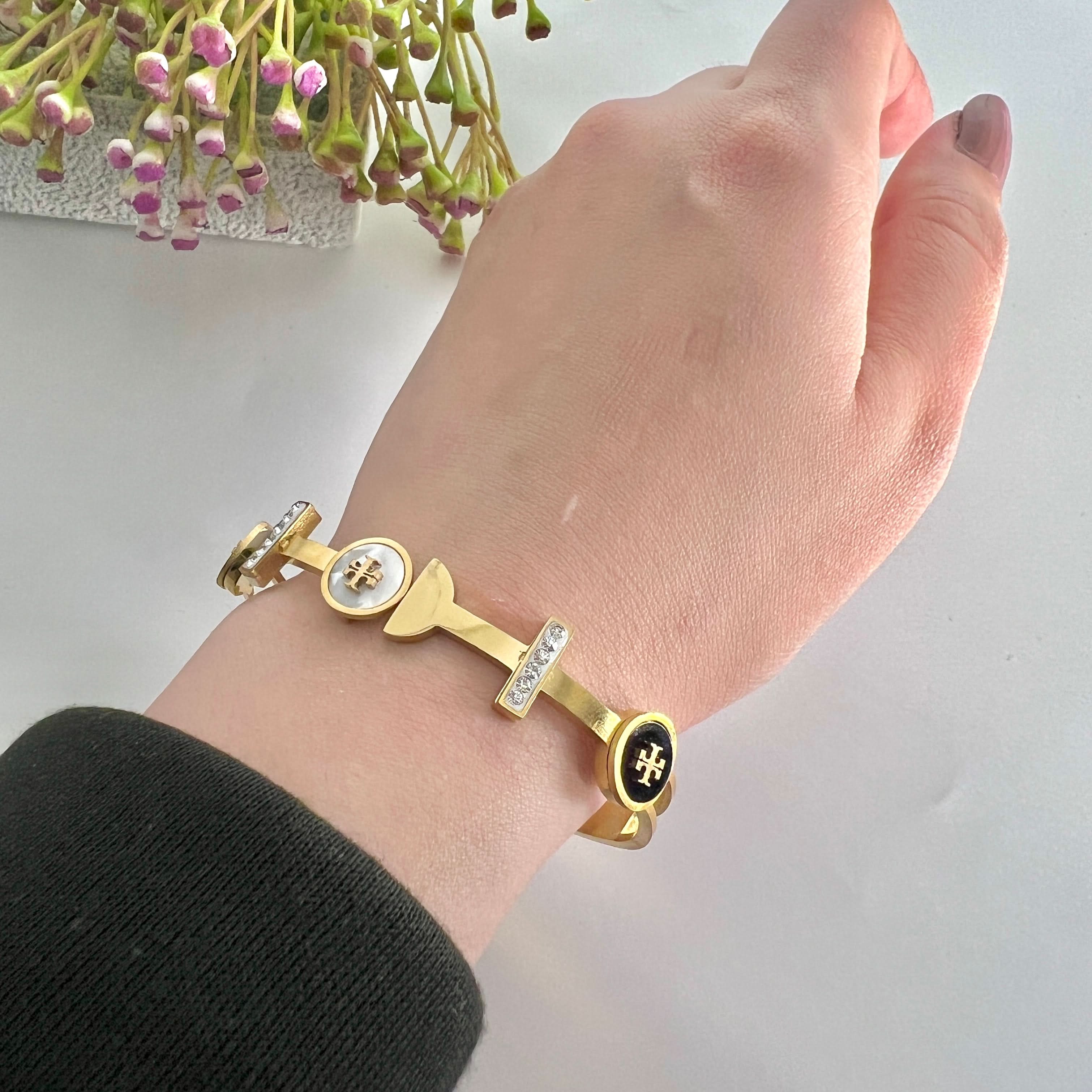 Stainless Steel Golden tory bangle | Jewelry Store | Jewelry Shop - Crazy Women